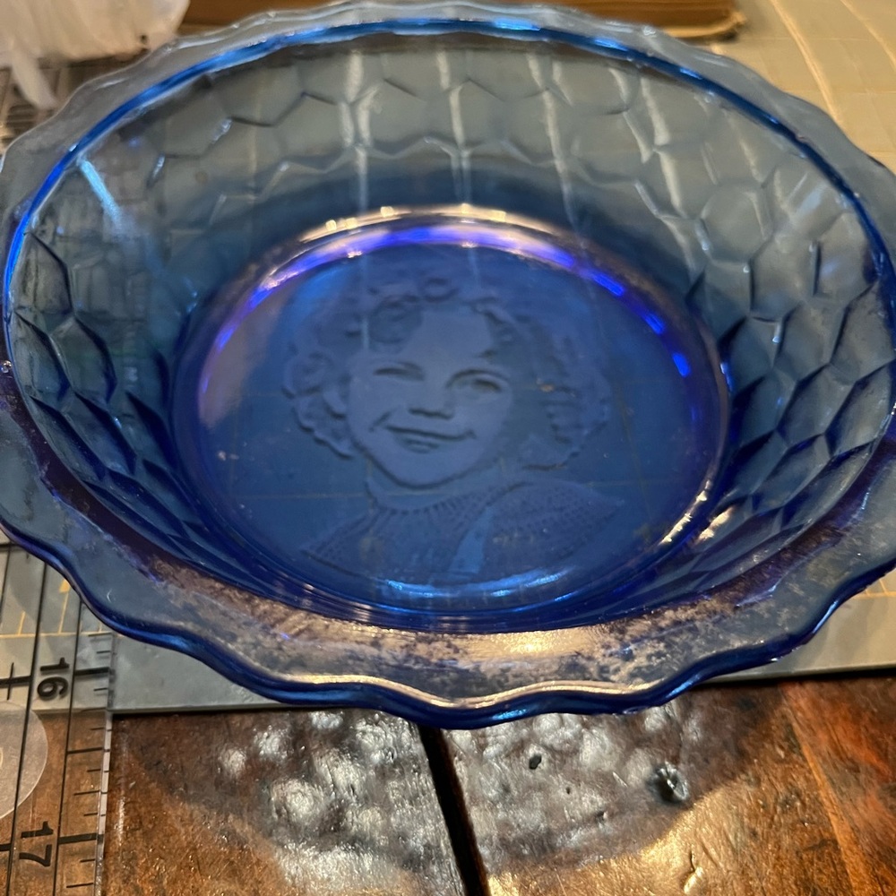 Shirley Temple  Cobalt Blue Glass Bowl